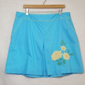 LL Bean fix box pleat mini skirt light blue sz 16P